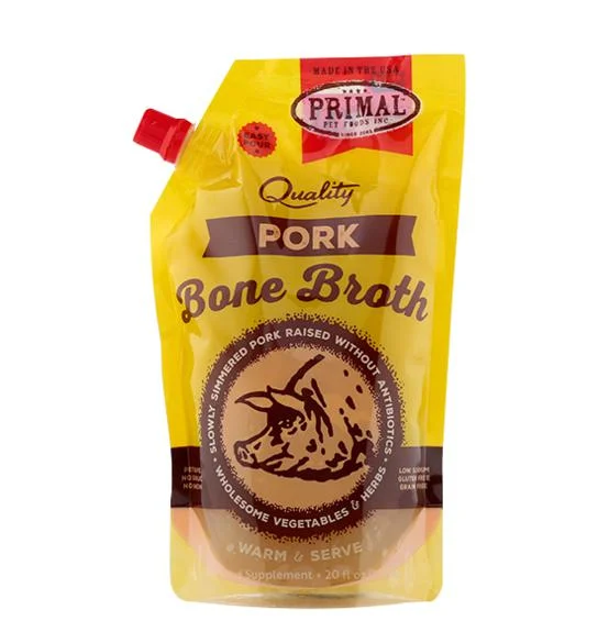 Primal Pork Bone Broth Grain-Free Frozen Dog Food and Cat Food