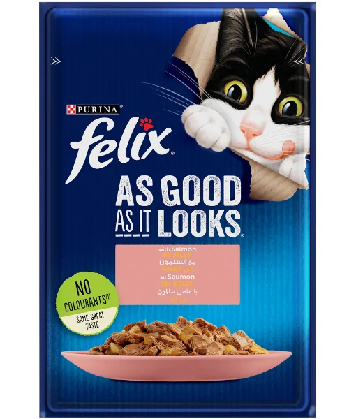 Purina - Felix As Good As It Looks With Salmon In Jelly Wet Cat Food 85g